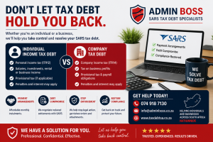 Admin Boss helping individuals and companies in South Africa resolve SARS tax debt